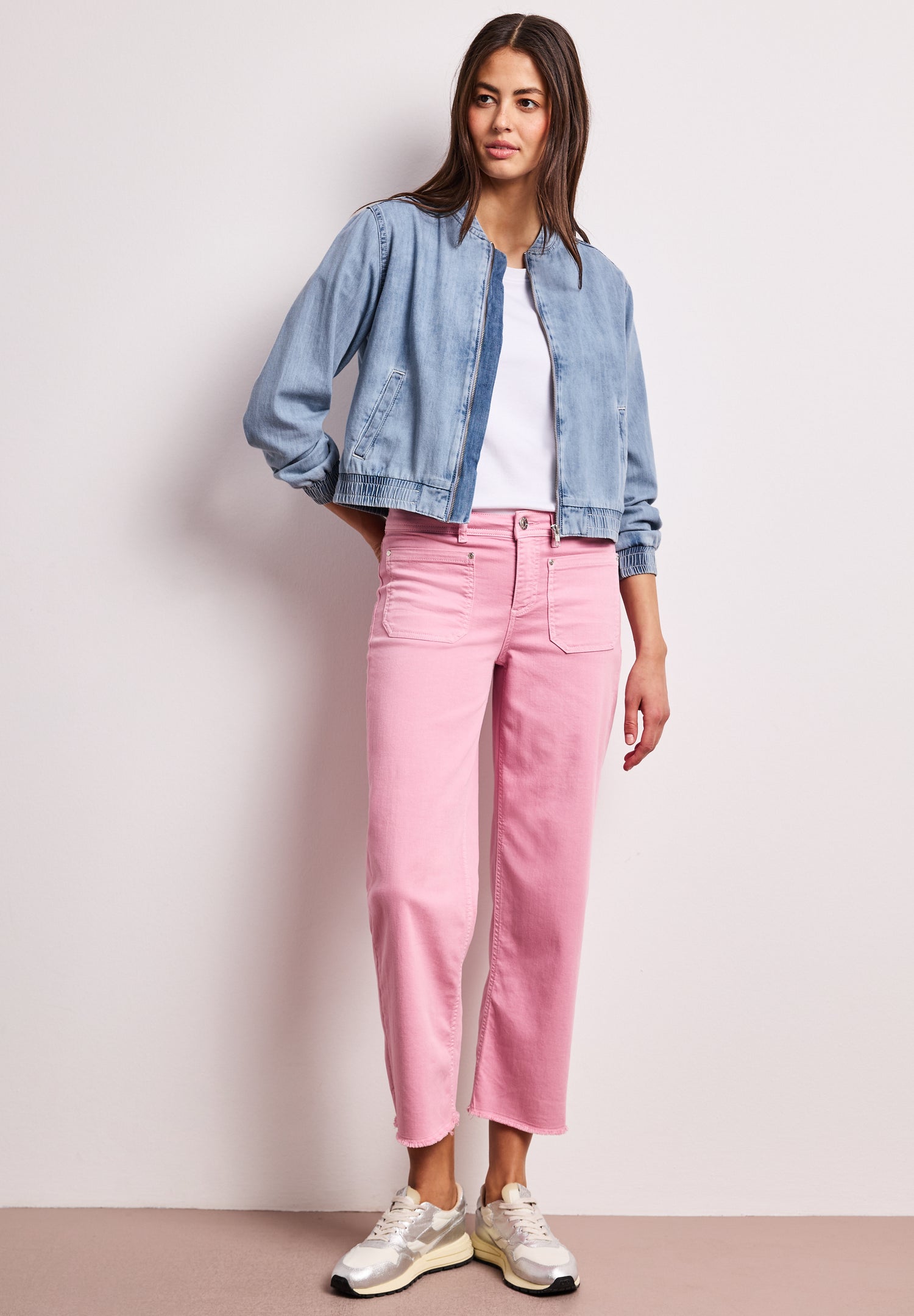 Blouson im Denim-Look mit Taschen