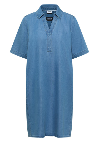 Knielanges Kleid im Denim-Look