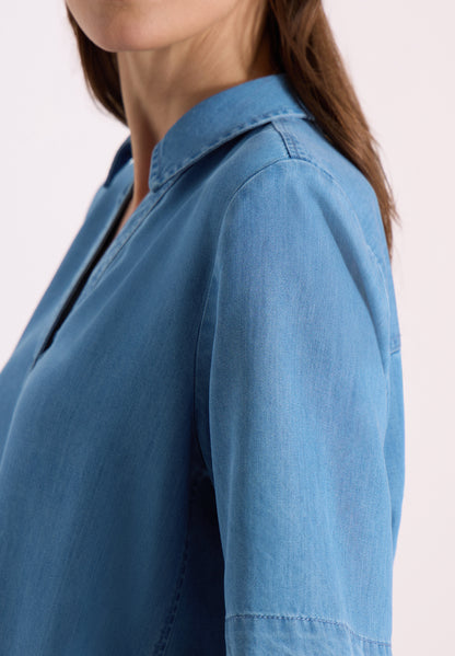 Knielanges Kleid im Denim-Look