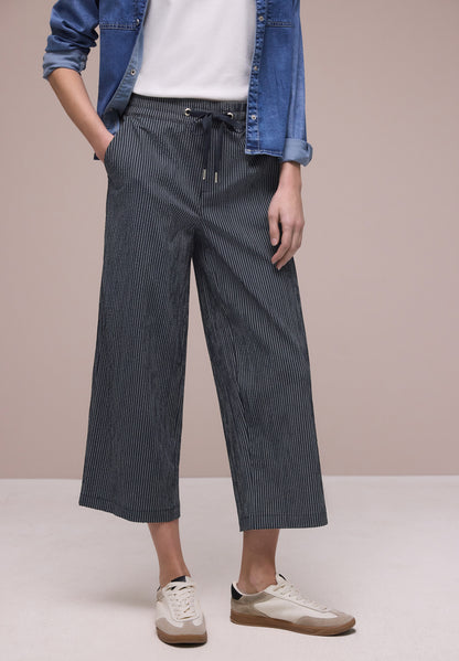 Wide Leg Hose im Loose Fit mit Streifen