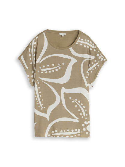 T-Shirt im Material-Mix
