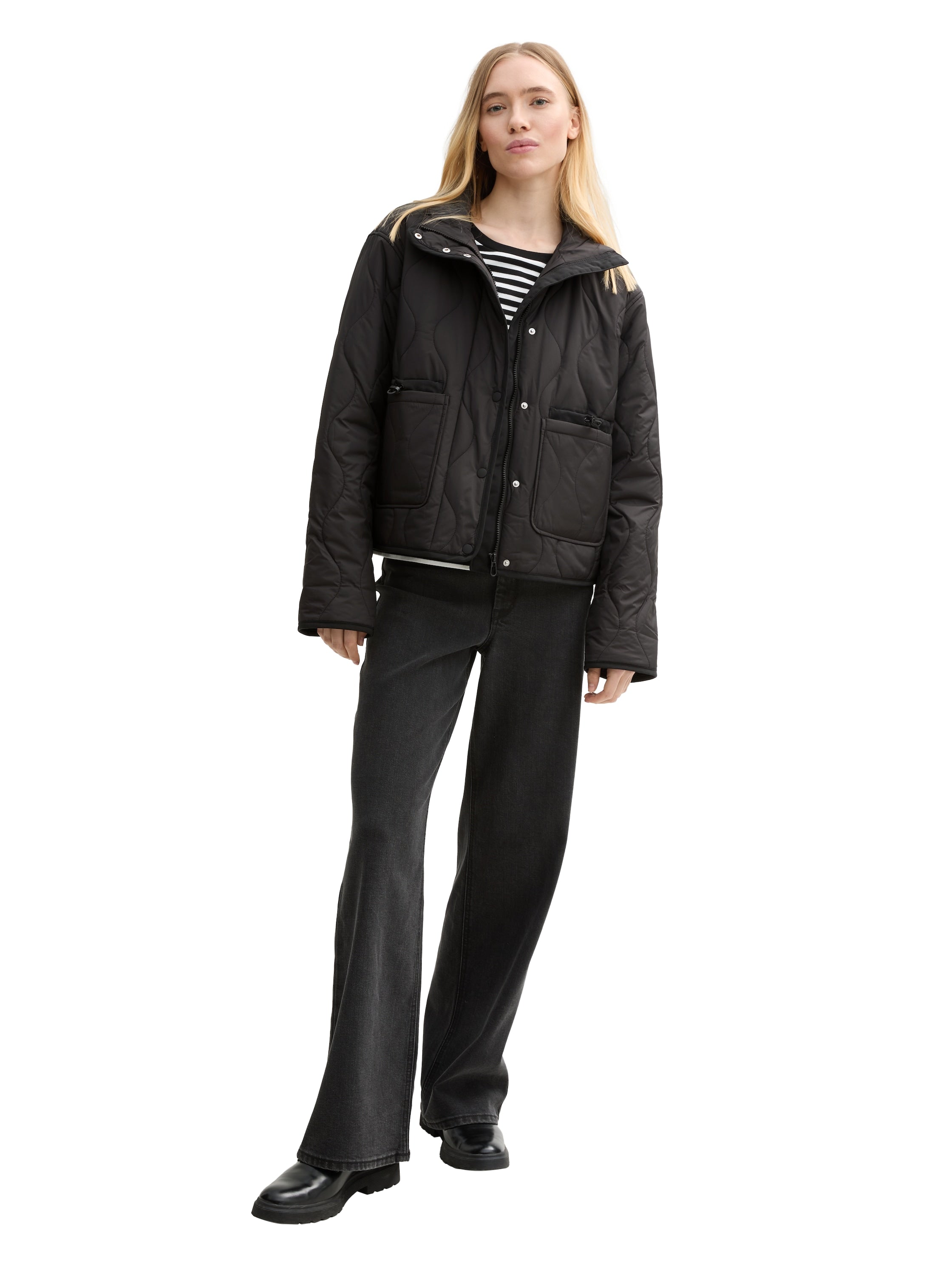 Puffer-Jacke mit verschließbarem Stehkragen
