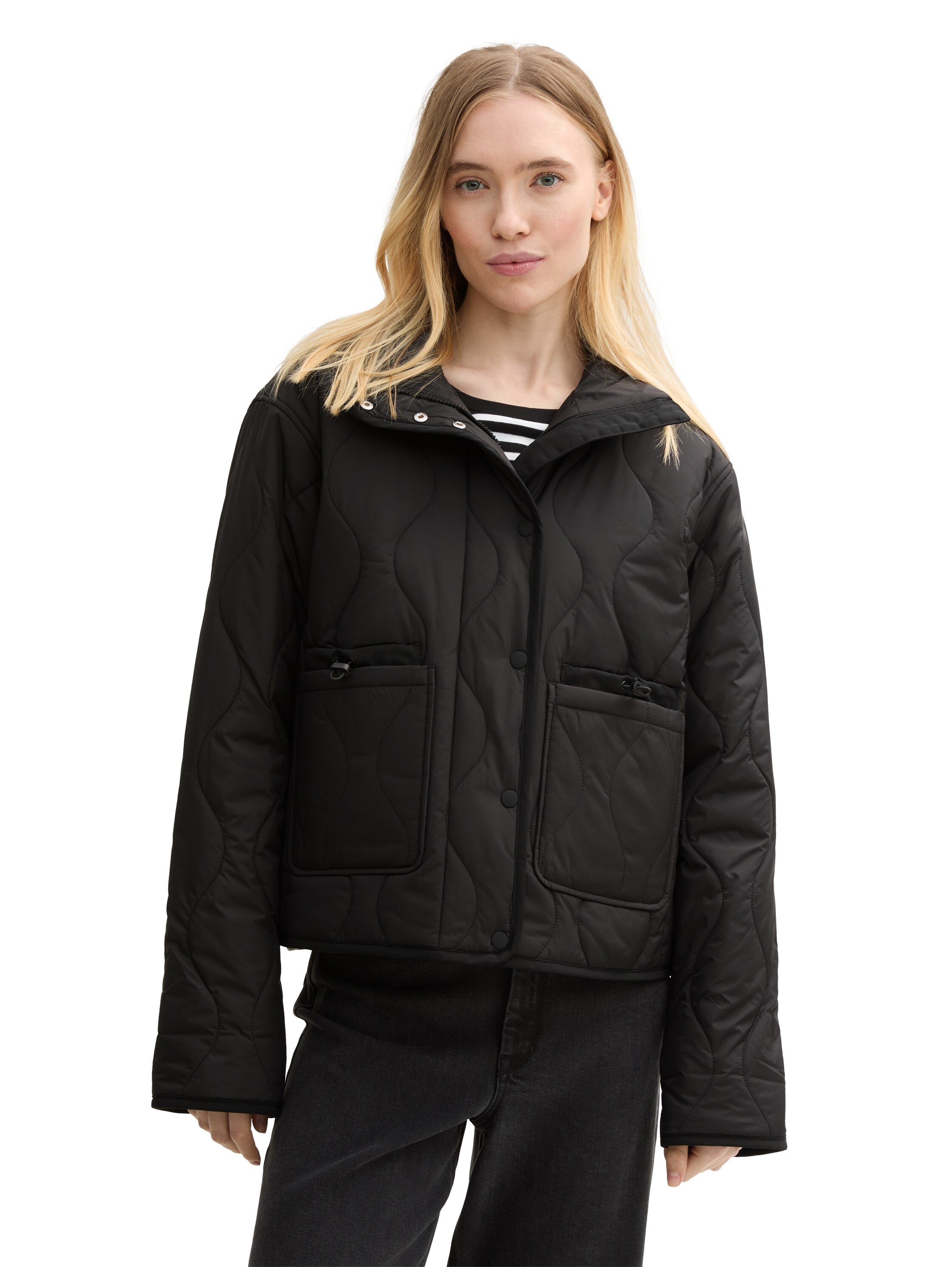 Puffer-Jacke mit verschließbarem Stehkragen
