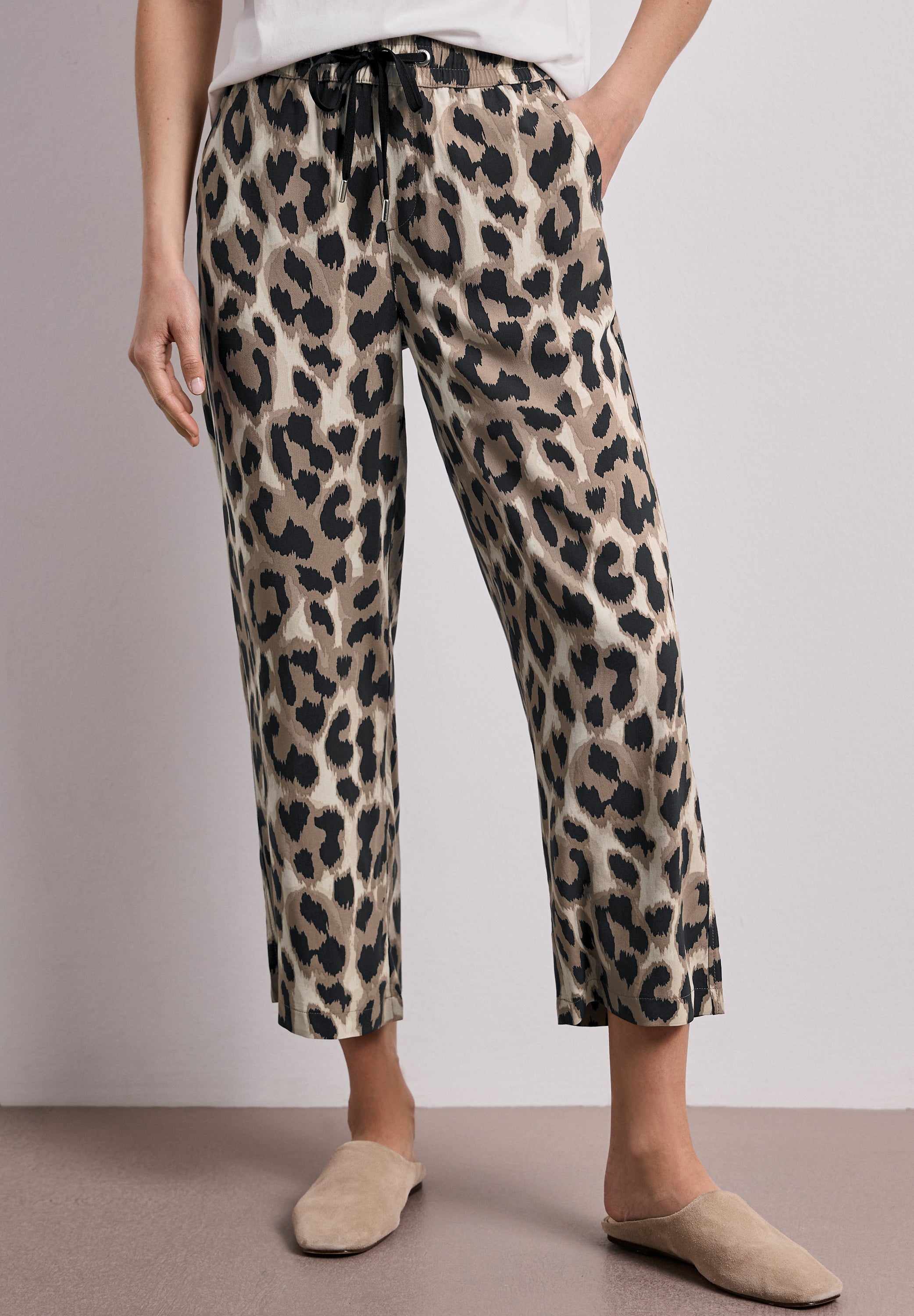 Wide Leg Hose im Loose Fit mit Print