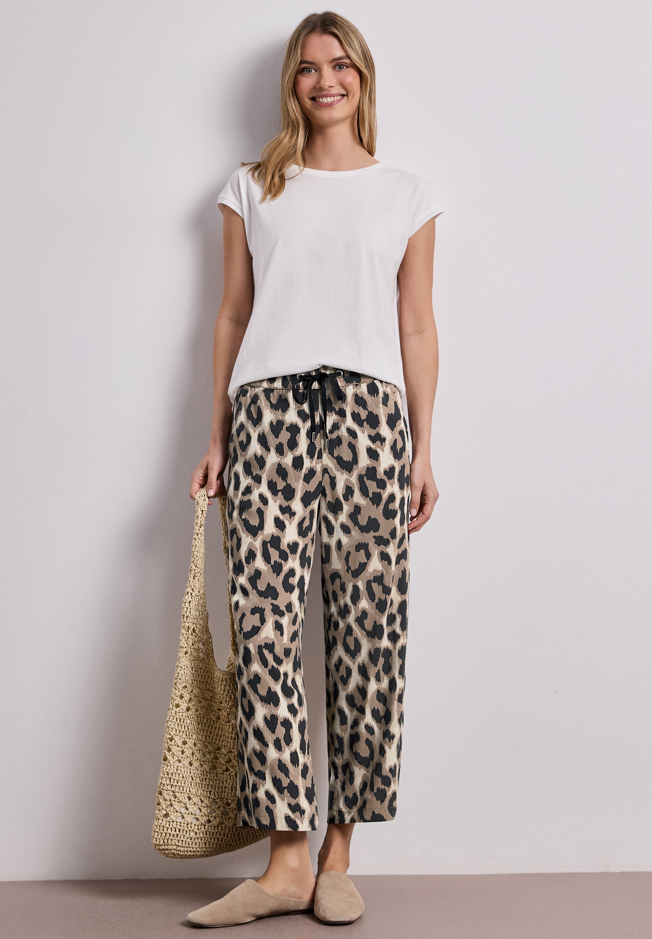 Wide Leg Hose im Loose Fit mit Print