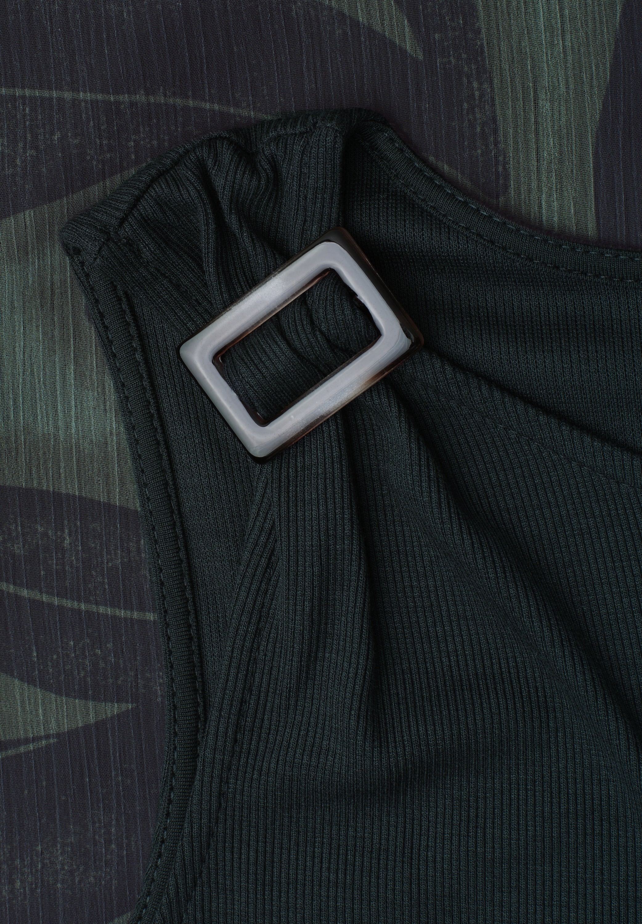 Midi-Kleid mit Strukturmix und Print
