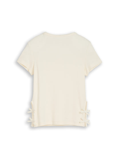 T-Shirt mit Schleifen-Details