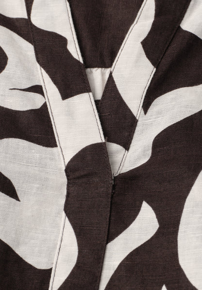 Bluse mit Split Neck aus Leinenmix