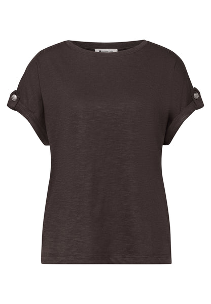 T-Shirt mit Rundhals und Knopfdetails