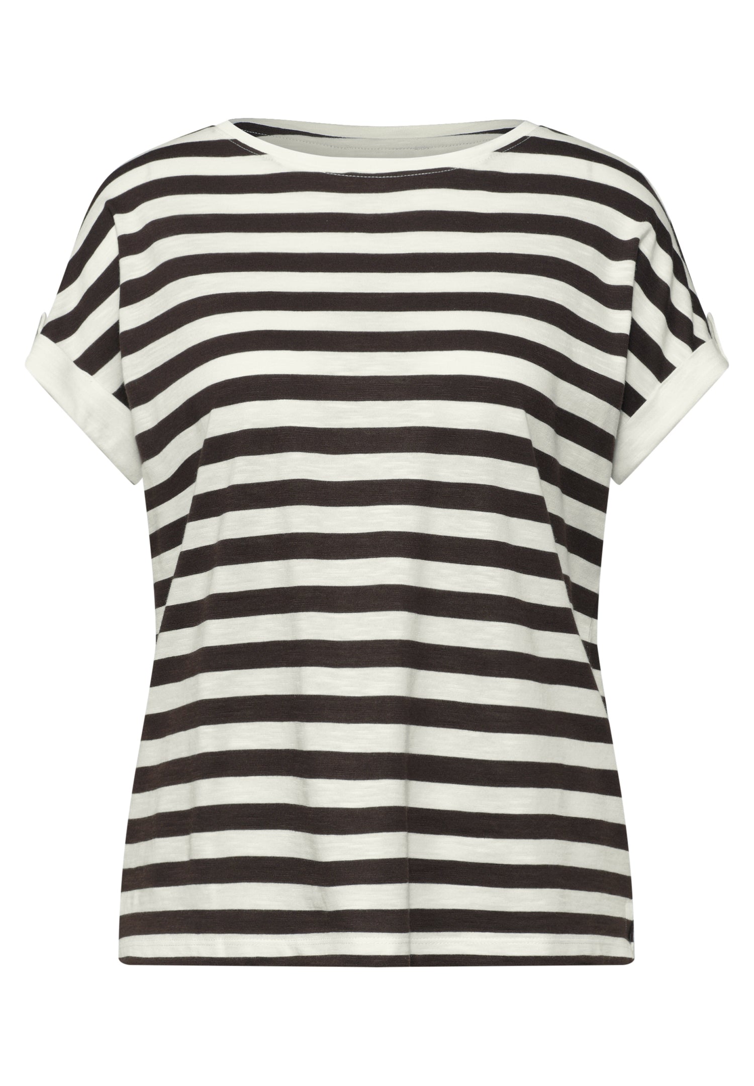 T-Shirt mit Rundhals und Knopfdetail