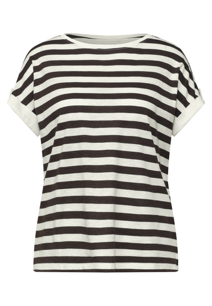 T-Shirt mit Rundhals und Knopfdetail