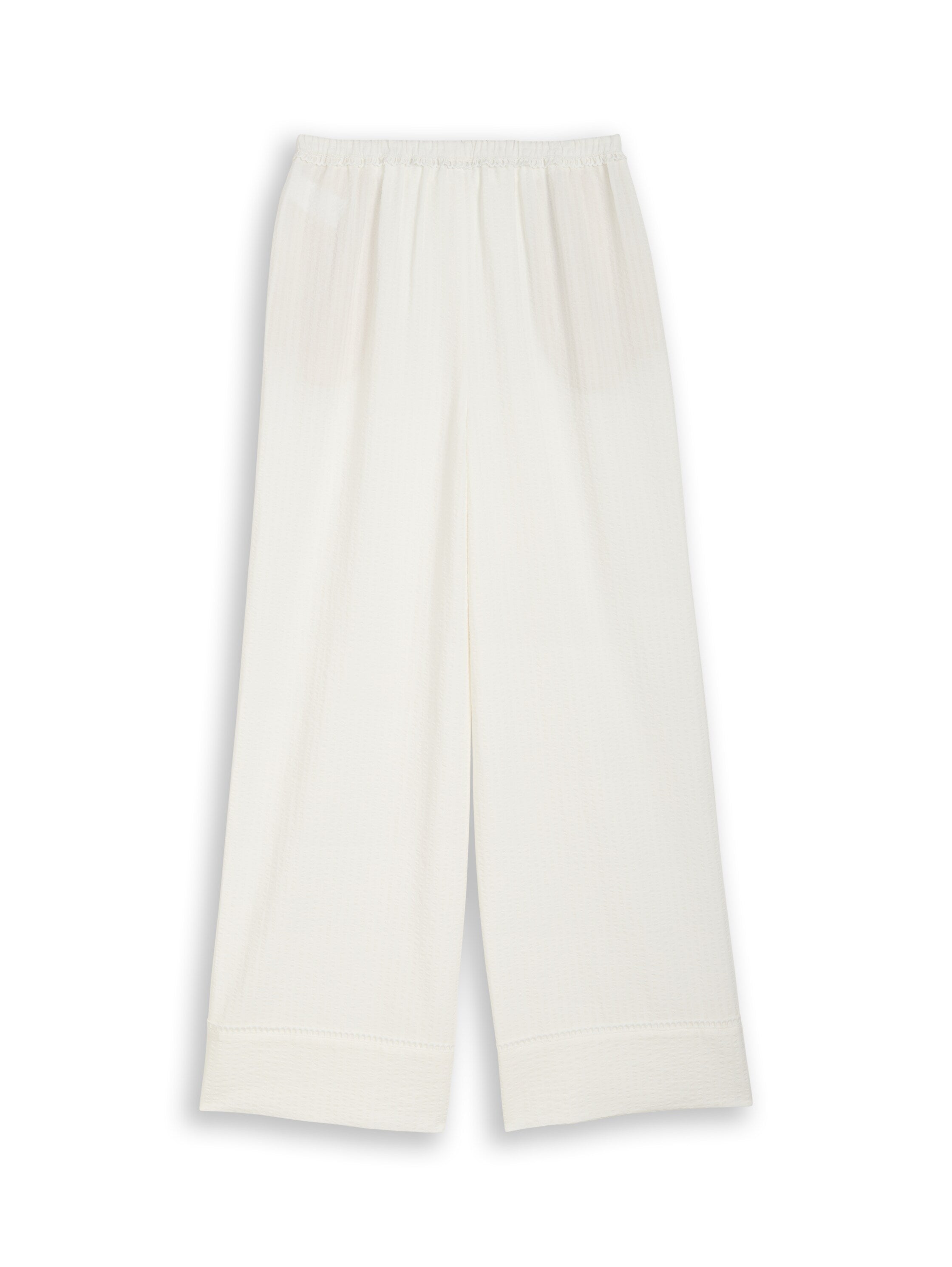 Seersucker Wide Leg Hose