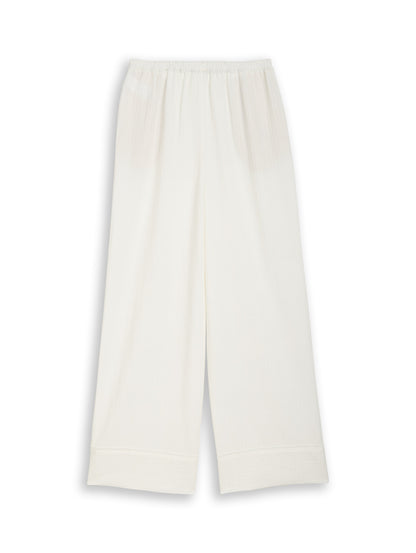 Seersucker Wide Leg Hose