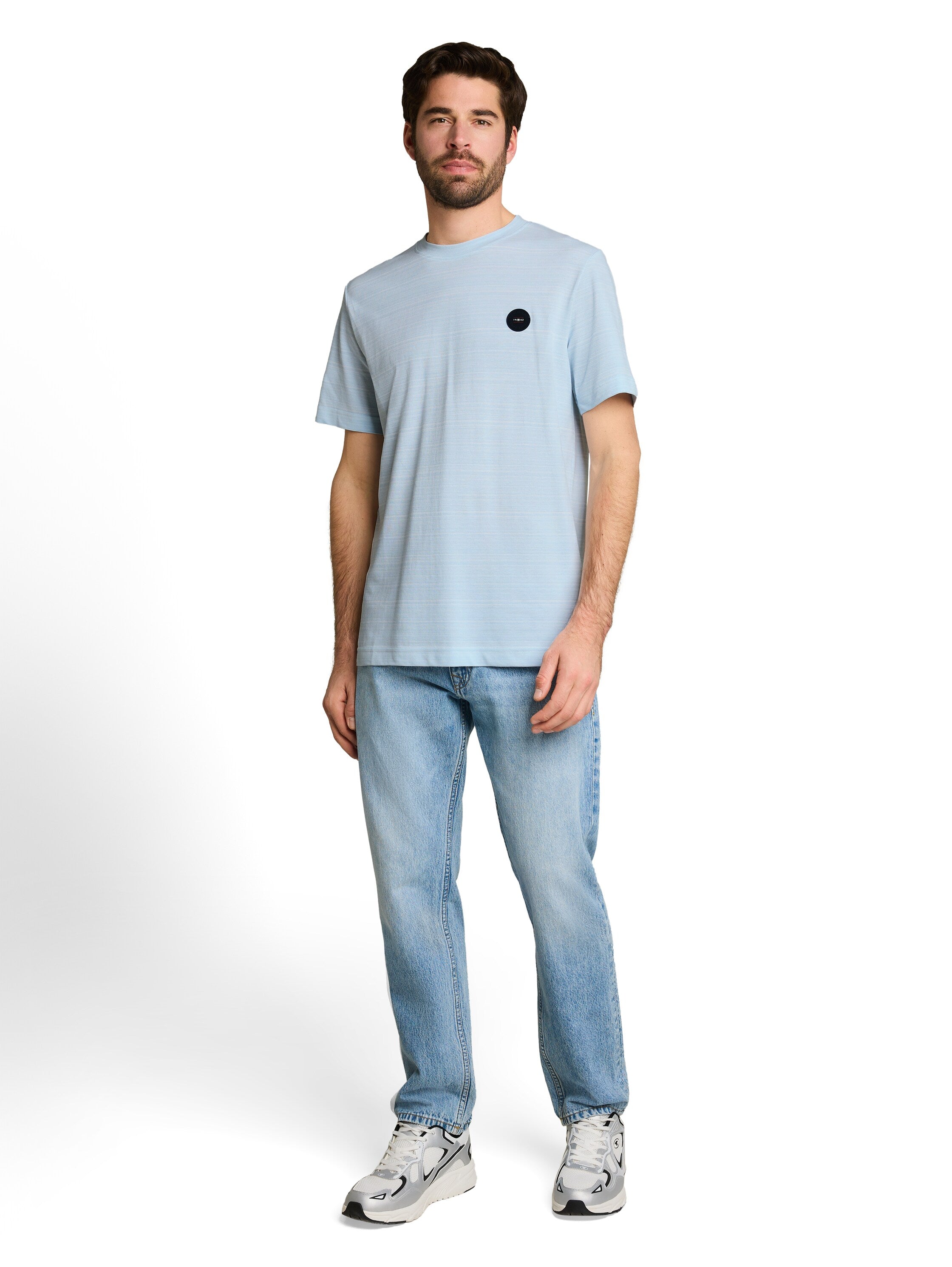 Piqué T-Shirt mit Logo-Badge