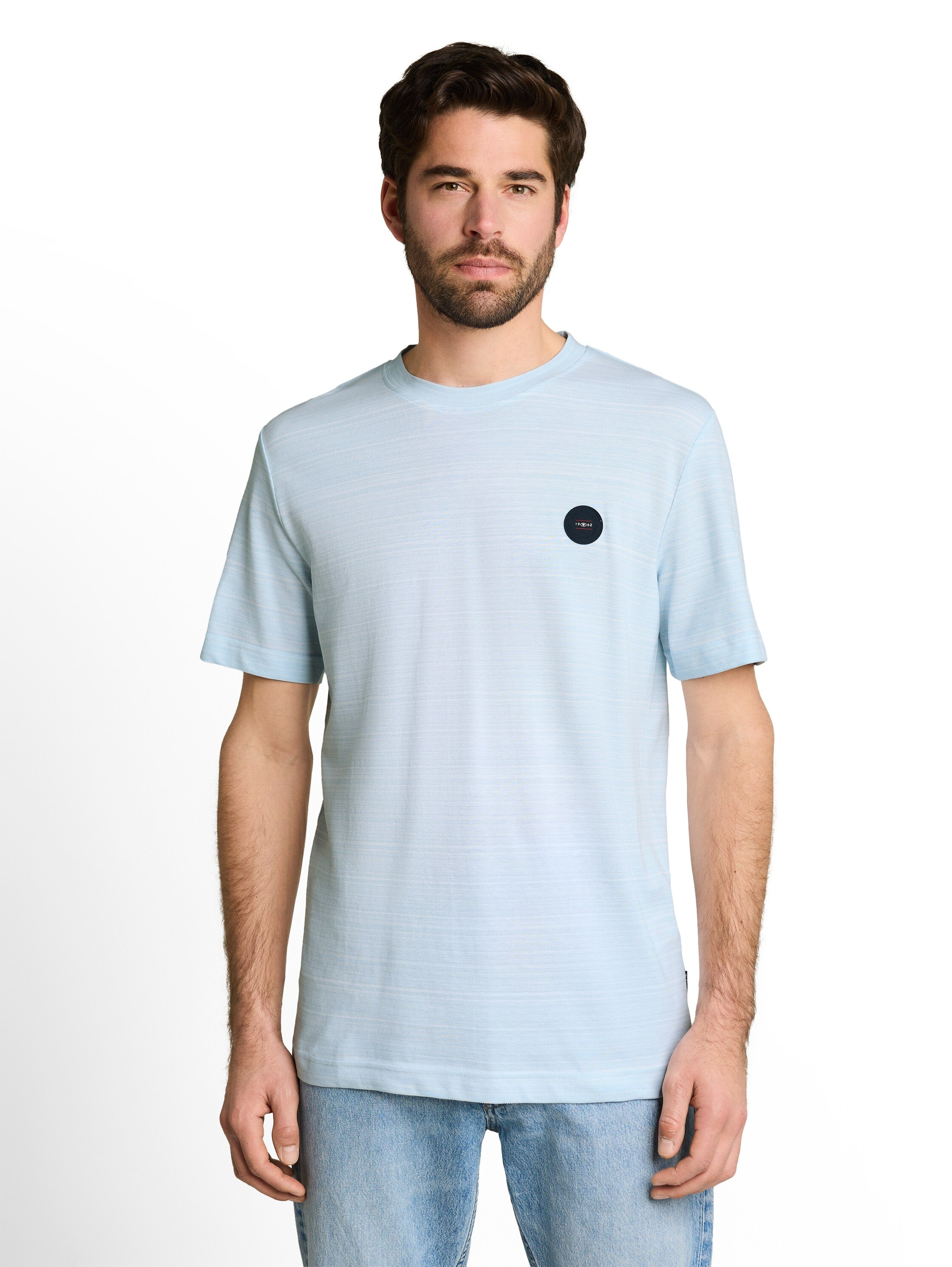 Piqué T-Shirt mit Logo-Badge