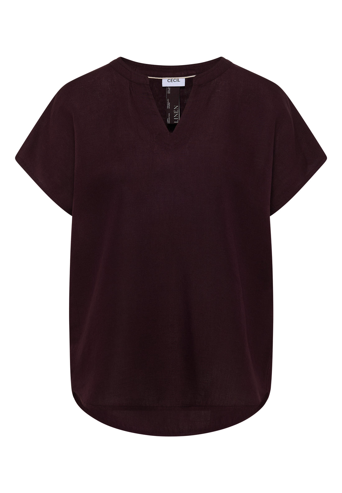 Dropped Shoulder Bluse aus Leinenmix