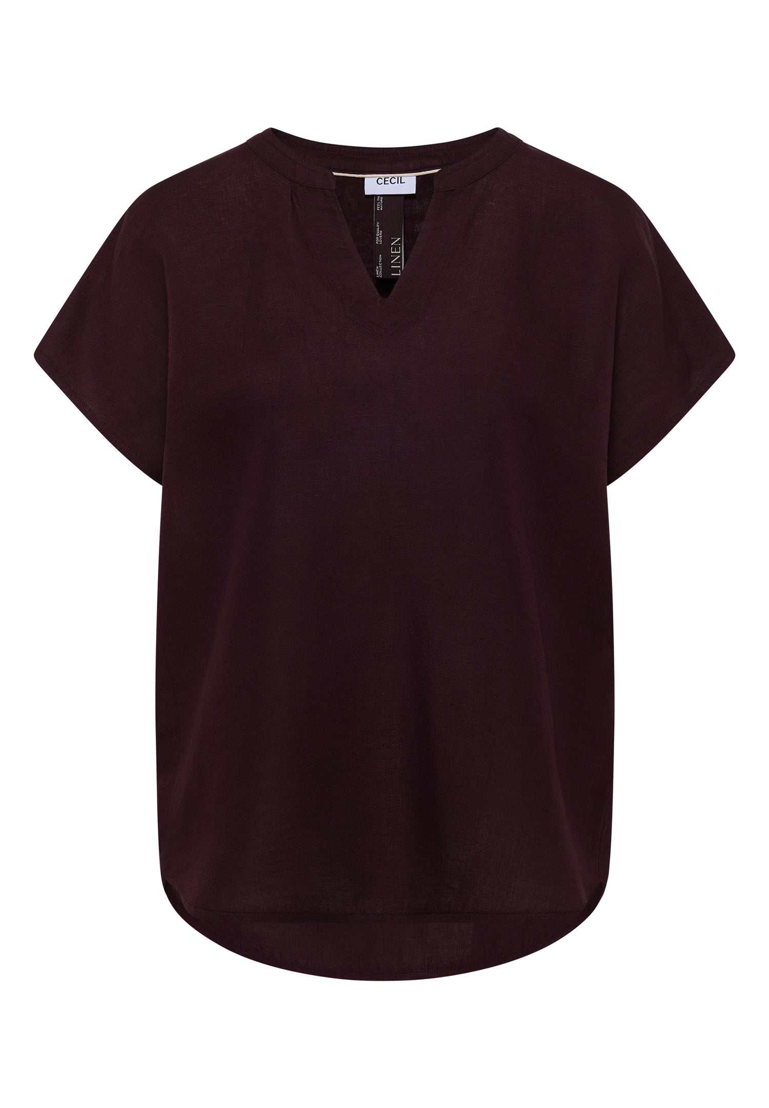 Dropped Shoulder Bluse aus Leinenmix