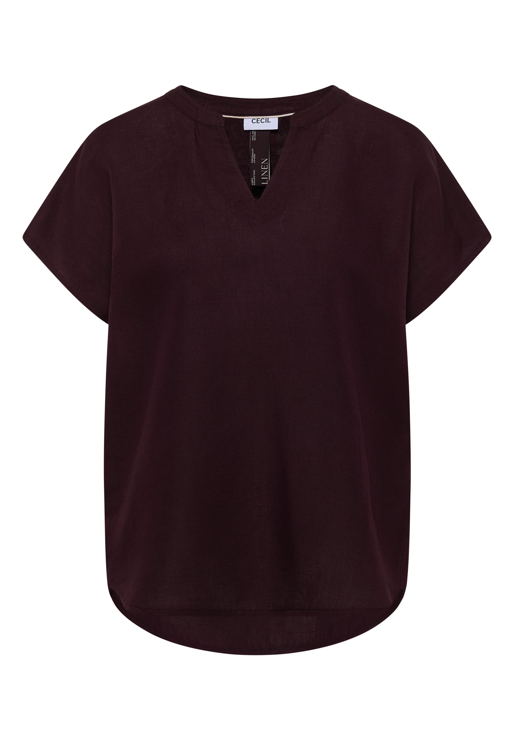 Dropped Shoulder Bluse aus Leinenmix