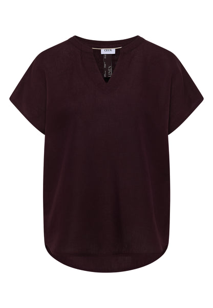 Dropped Shoulder Bluse aus Leinenmix
