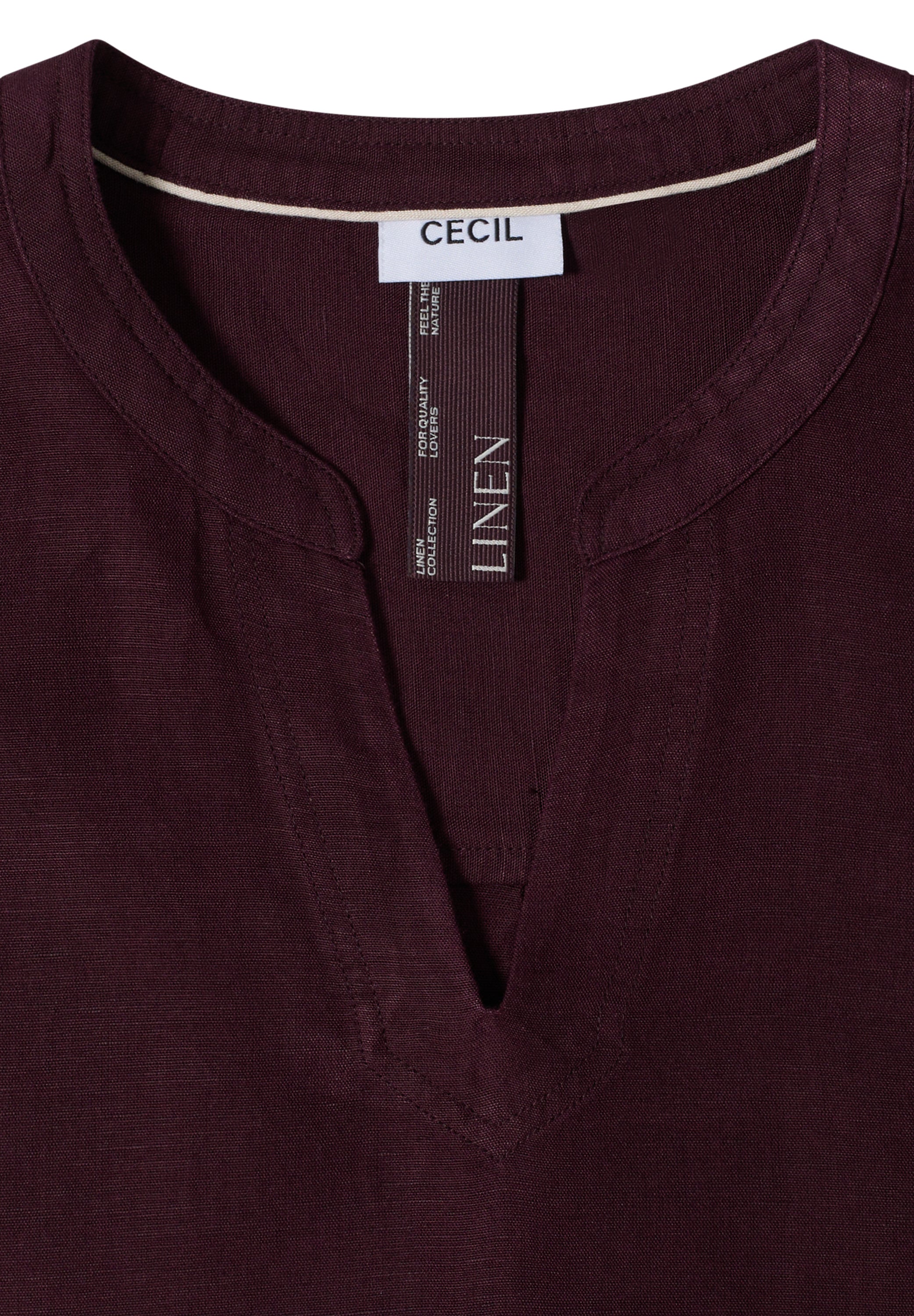Dropped Shoulder Bluse aus Leinenmix