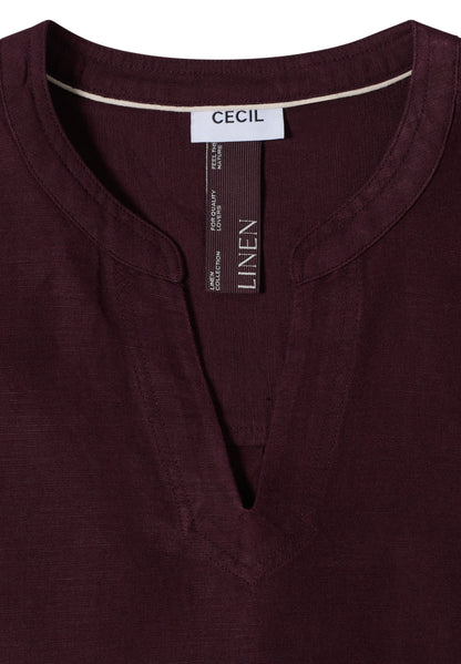 Dropped Shoulder Bluse aus Leinenmix