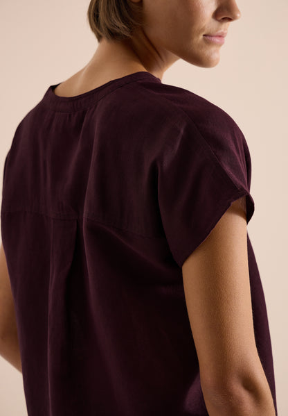 Dropped Shoulder Bluse aus Leinenmix