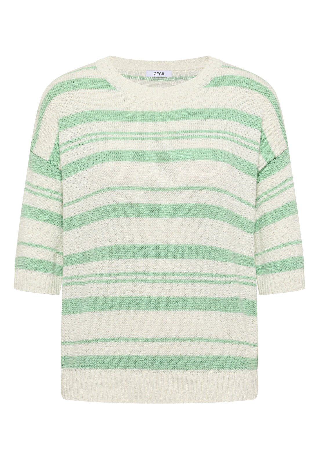 Kurzarm Pullover mit Streifen
