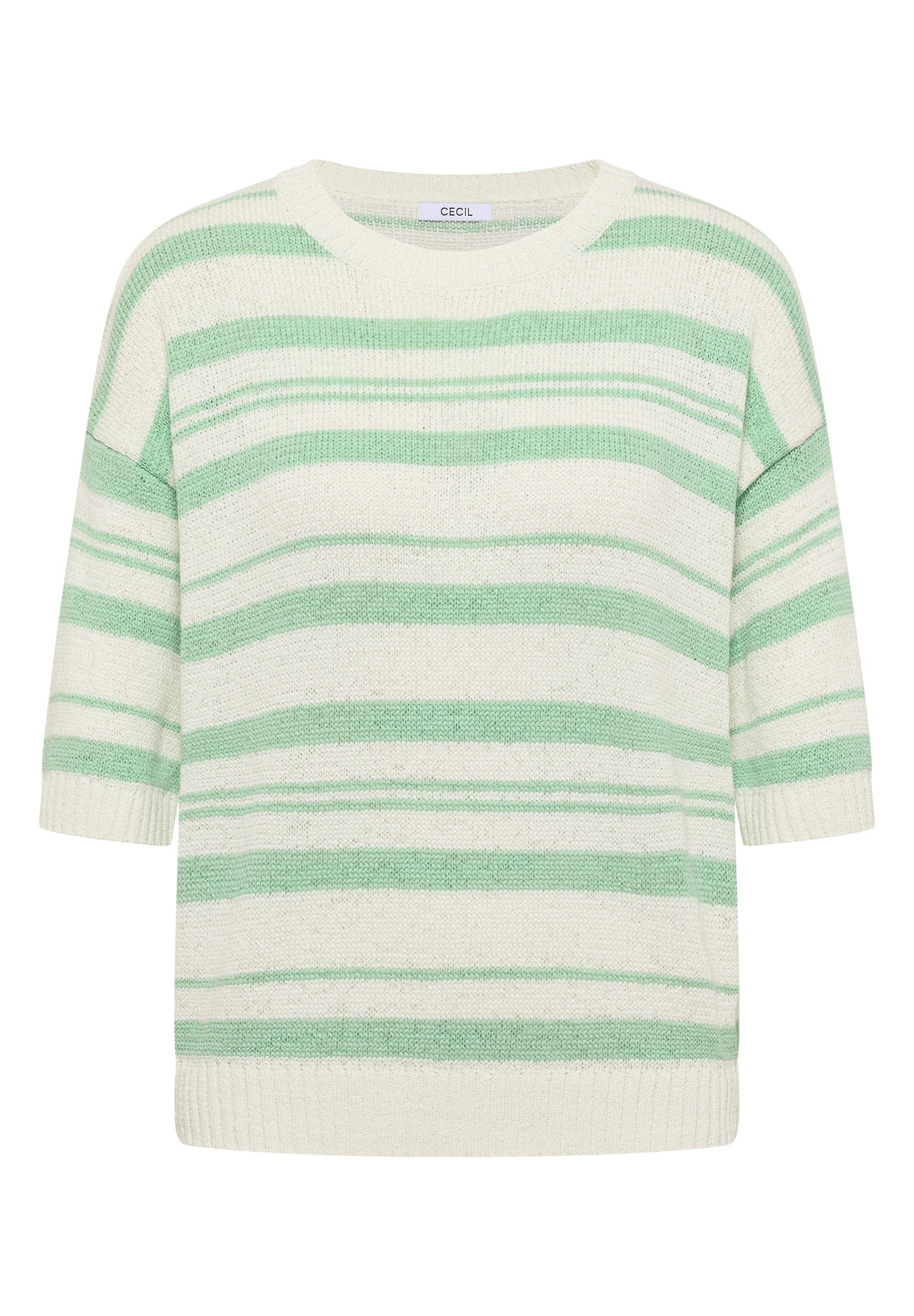 Kurzarm Pullover mit Streifen