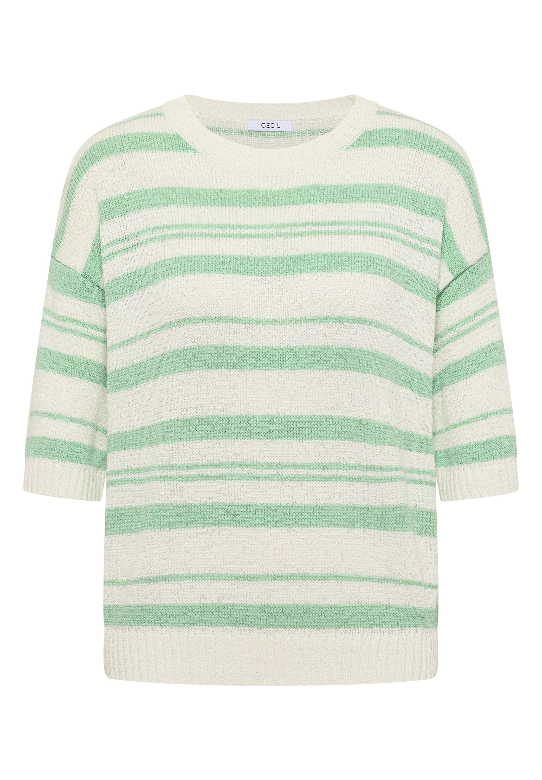 Kurzarm Pullover mit Streifen