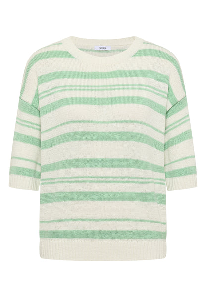 Kurzarm Pullover mit Streifen