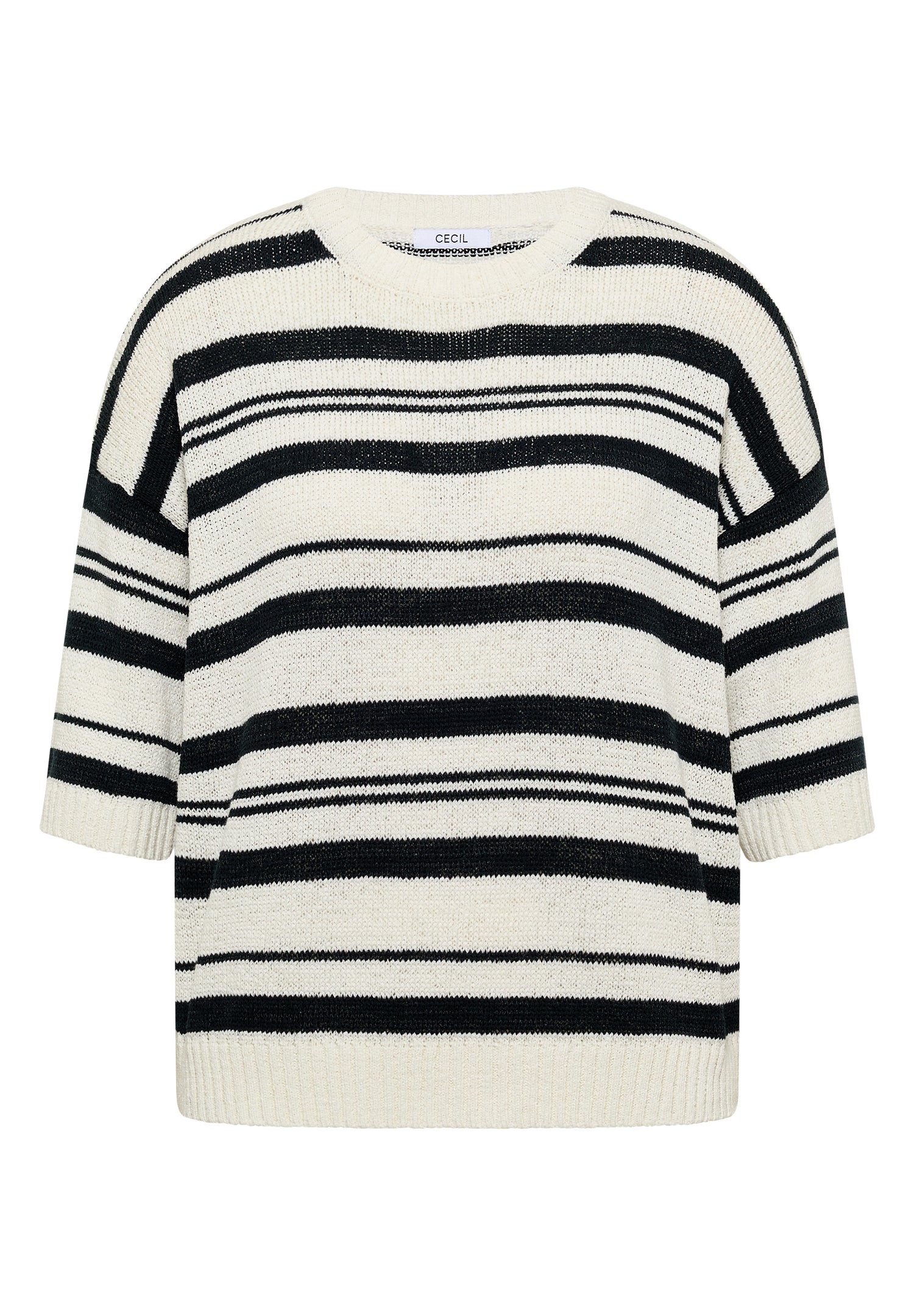Kurzarm Pullover mit Streifen