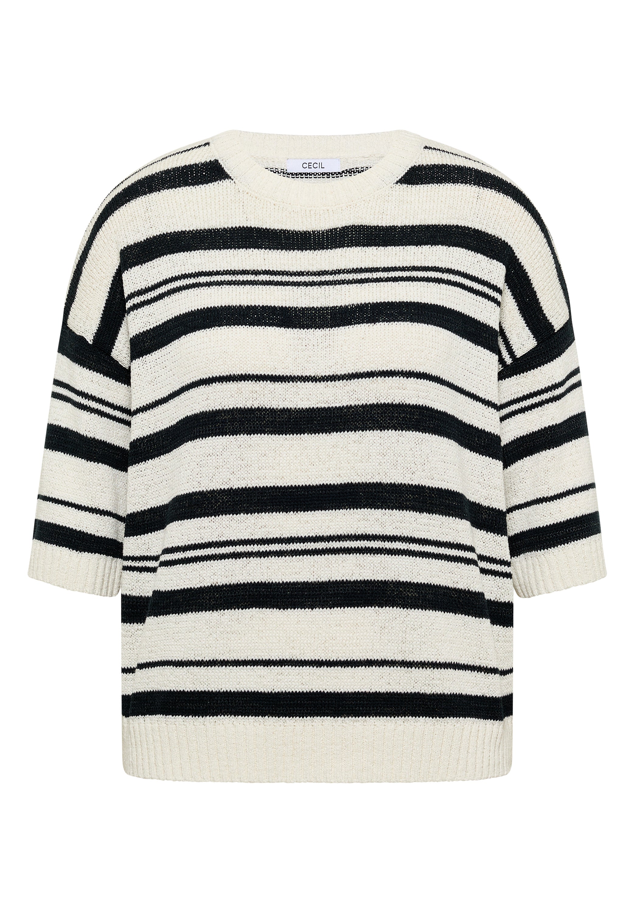 Kurzarm Pullover mit Streifen