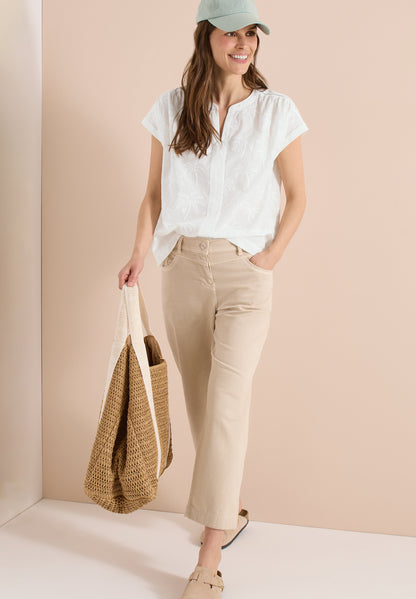 Dropped Shoulder Bluse mit Embroidery