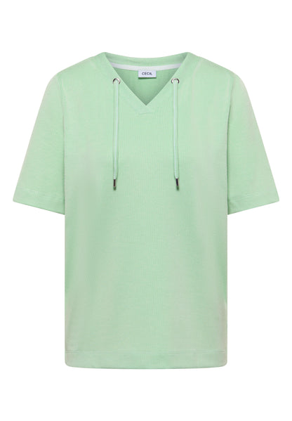 T-Shirt mit V-Neck und Streifen
