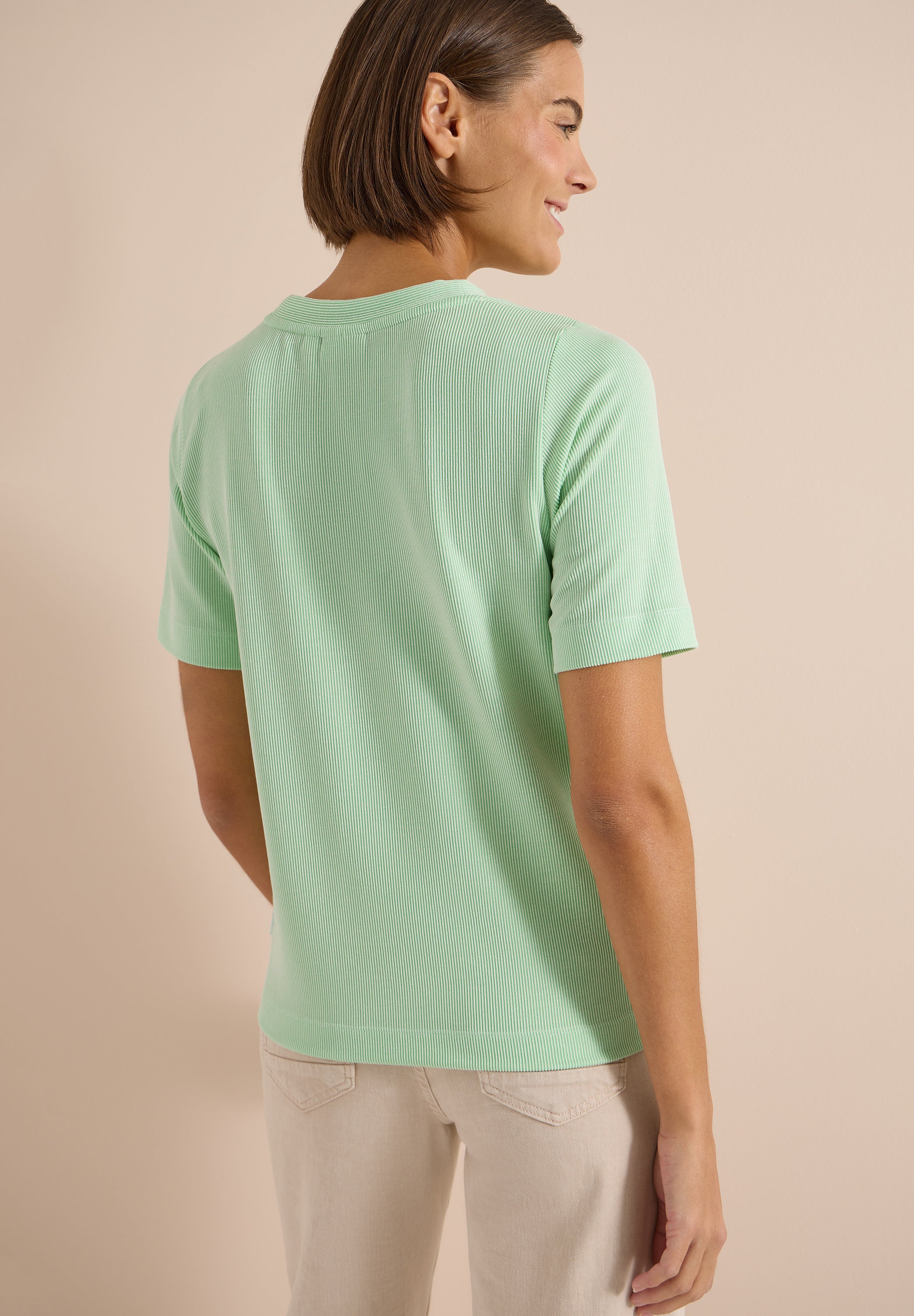 T-Shirt mit V-Neck und Streifen