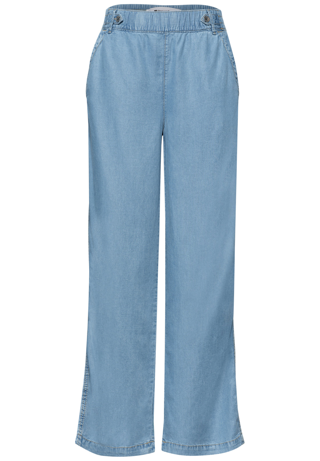High Waist Wide Leg Hose mit Knopfdetails