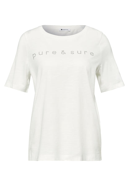 T-Shirt mit Rundhals und Schmucksteinen