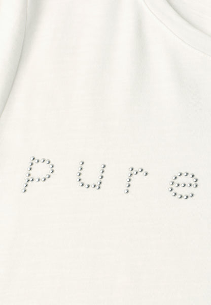 T-Shirt mit Rundhals und Schmucksteinen