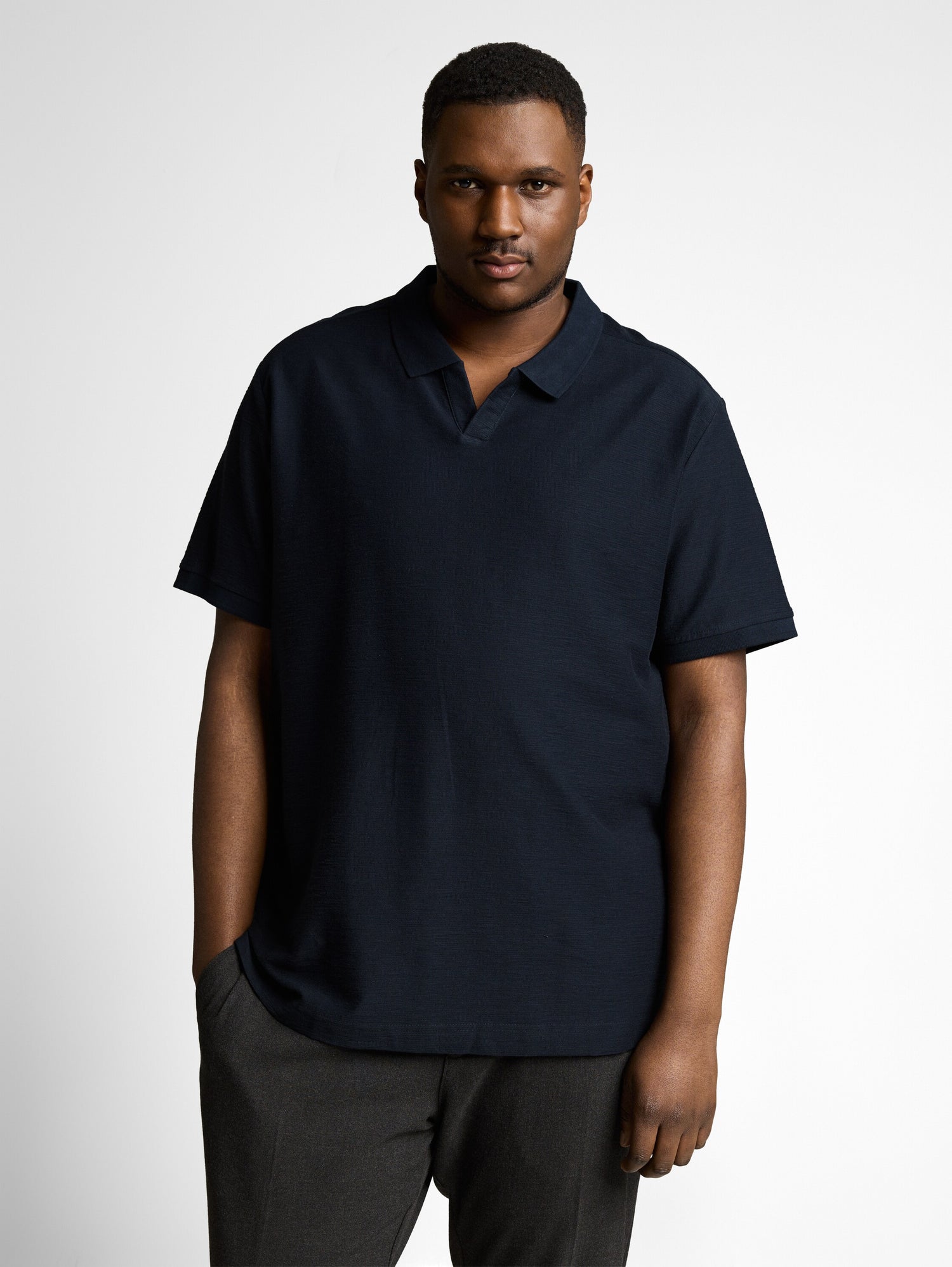 Plus Size - Poloshirt mit Ottoman-Struktur