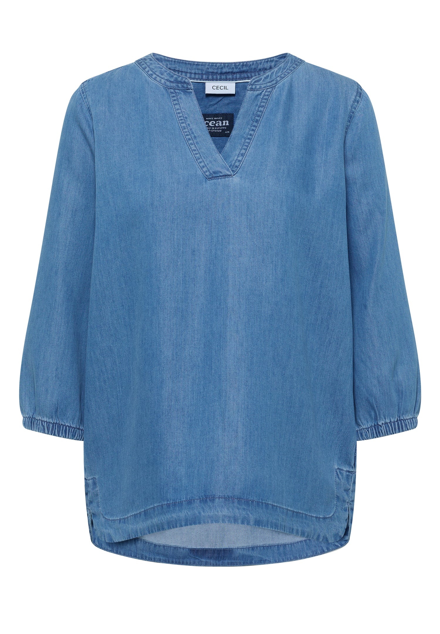 3/4-Arm Tunika im Denim-Look