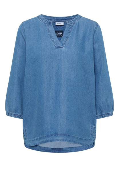 3/4-Arm Tunika im Denim-Look