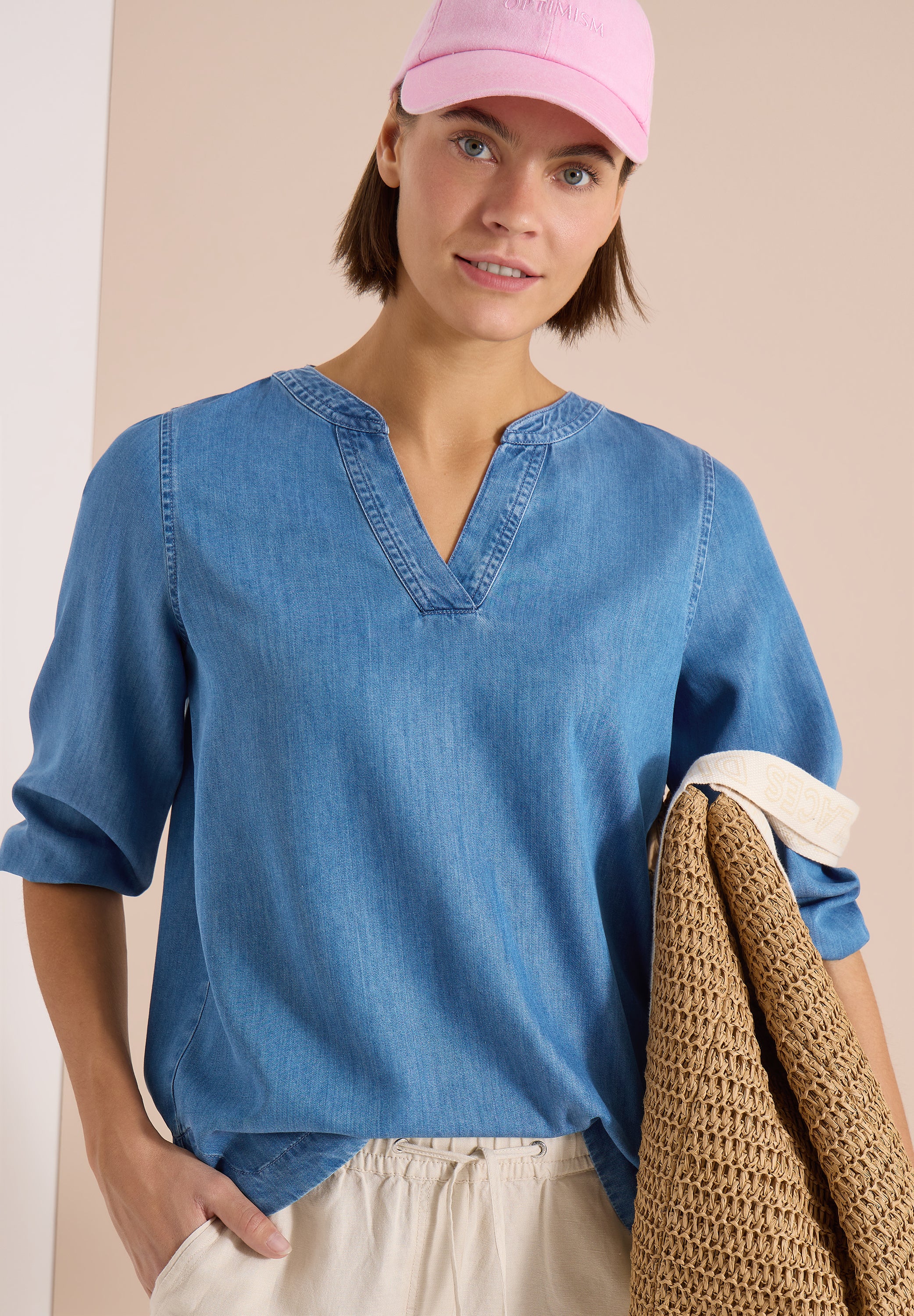 3/4-Arm Tunika im Denim-Look