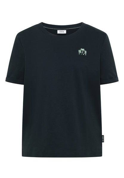 T-Shirt mit Rundhals und Print-Detail