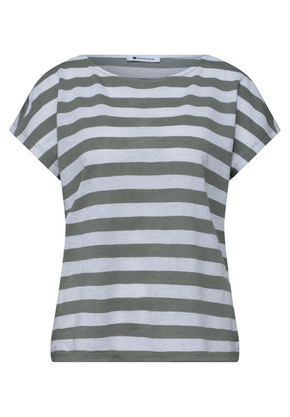 Dropped Shoulder Shirt mit Streifen und Glitzer