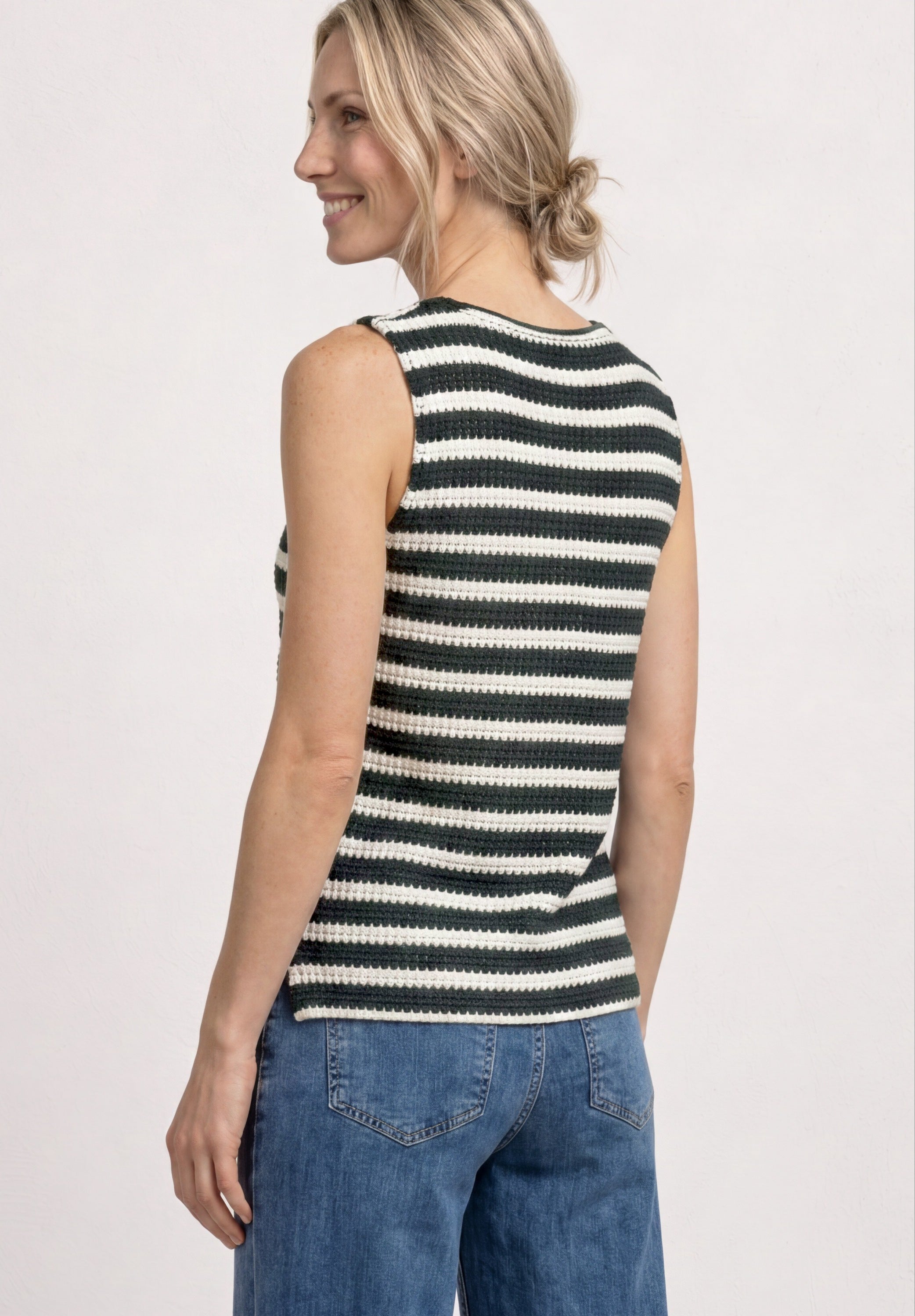 Top mit Streifen im Strick-Look