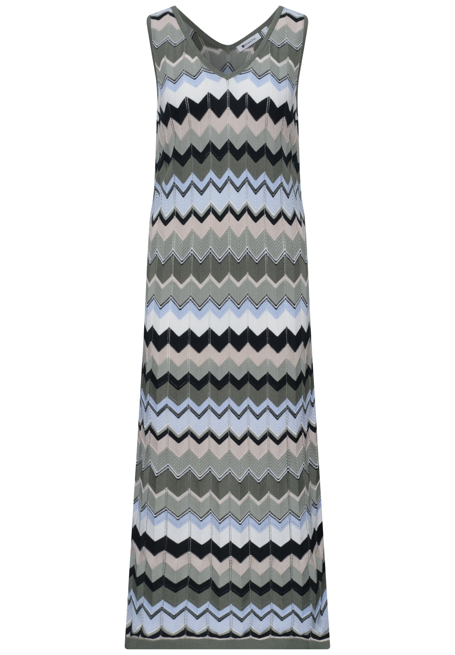 Midi-Kleid mit Zick-Zack-Muster