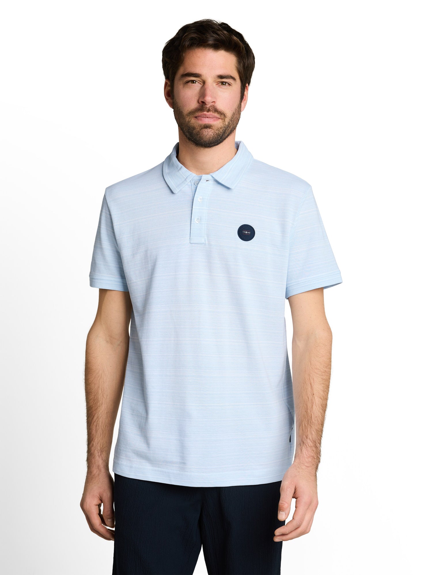 Piqué Poloshirt mit feinen Streifen