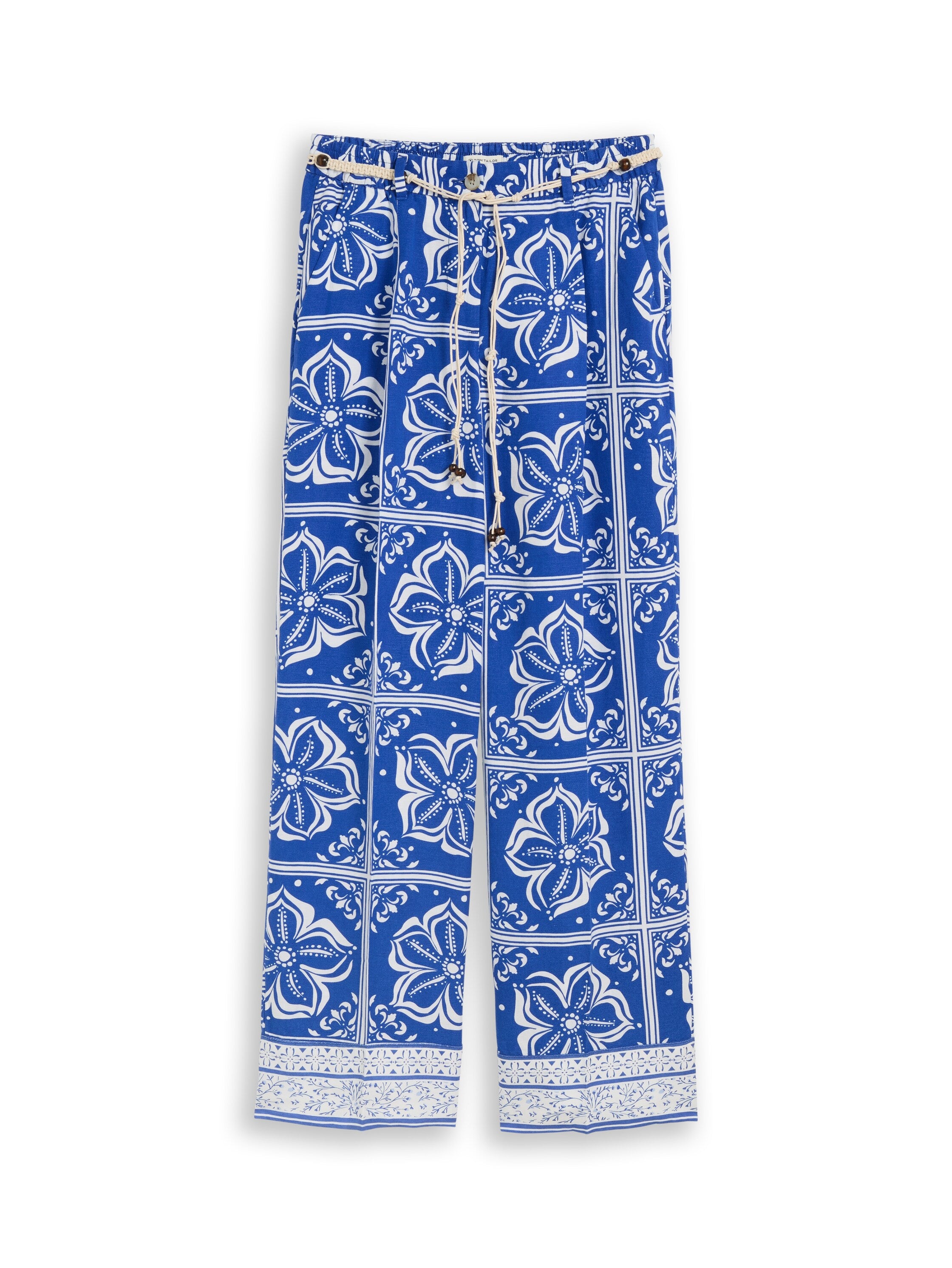 Wide Leg Hose mit Leinenanteil