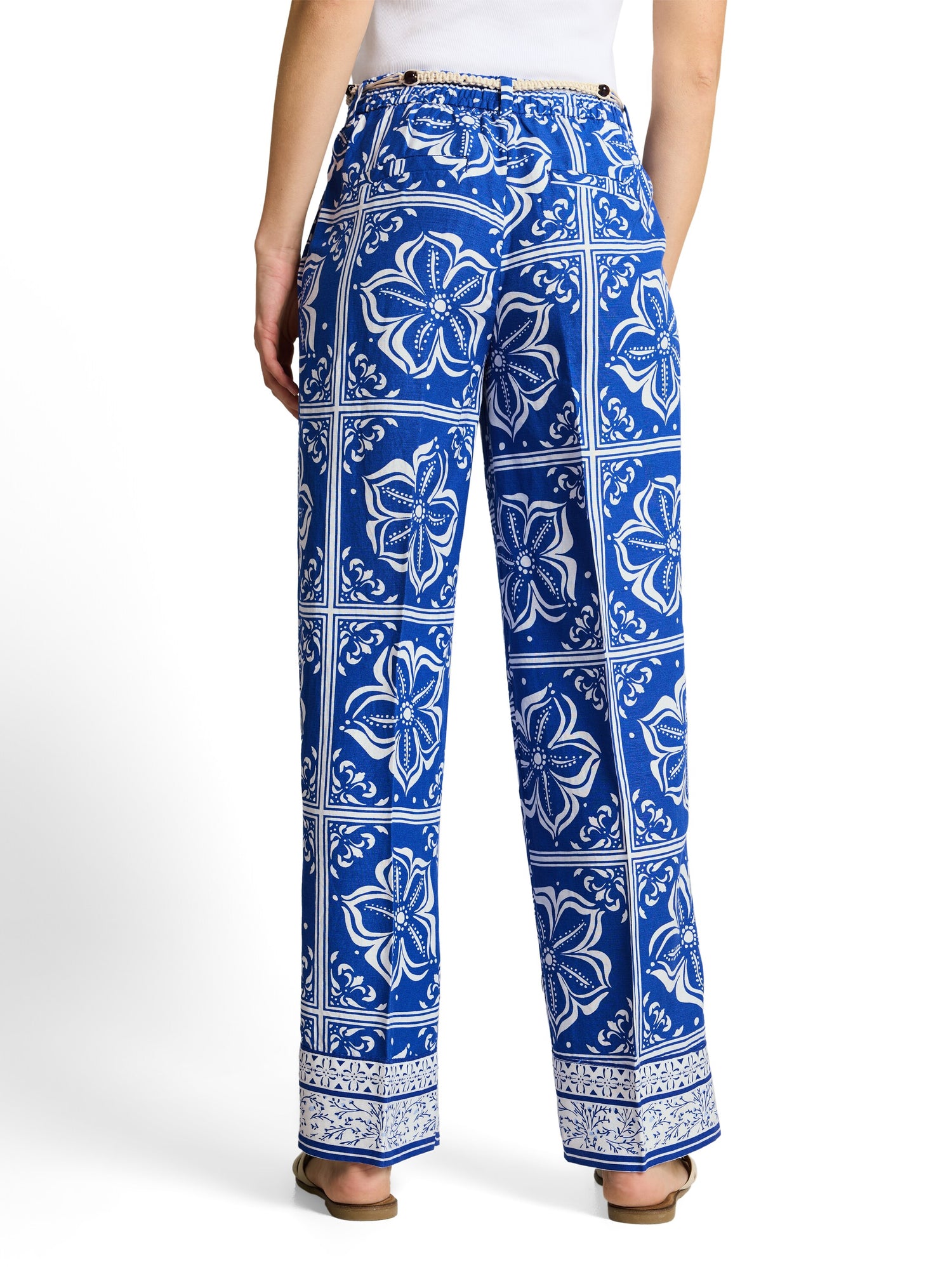 Wide Leg Hose mit Leinenanteil