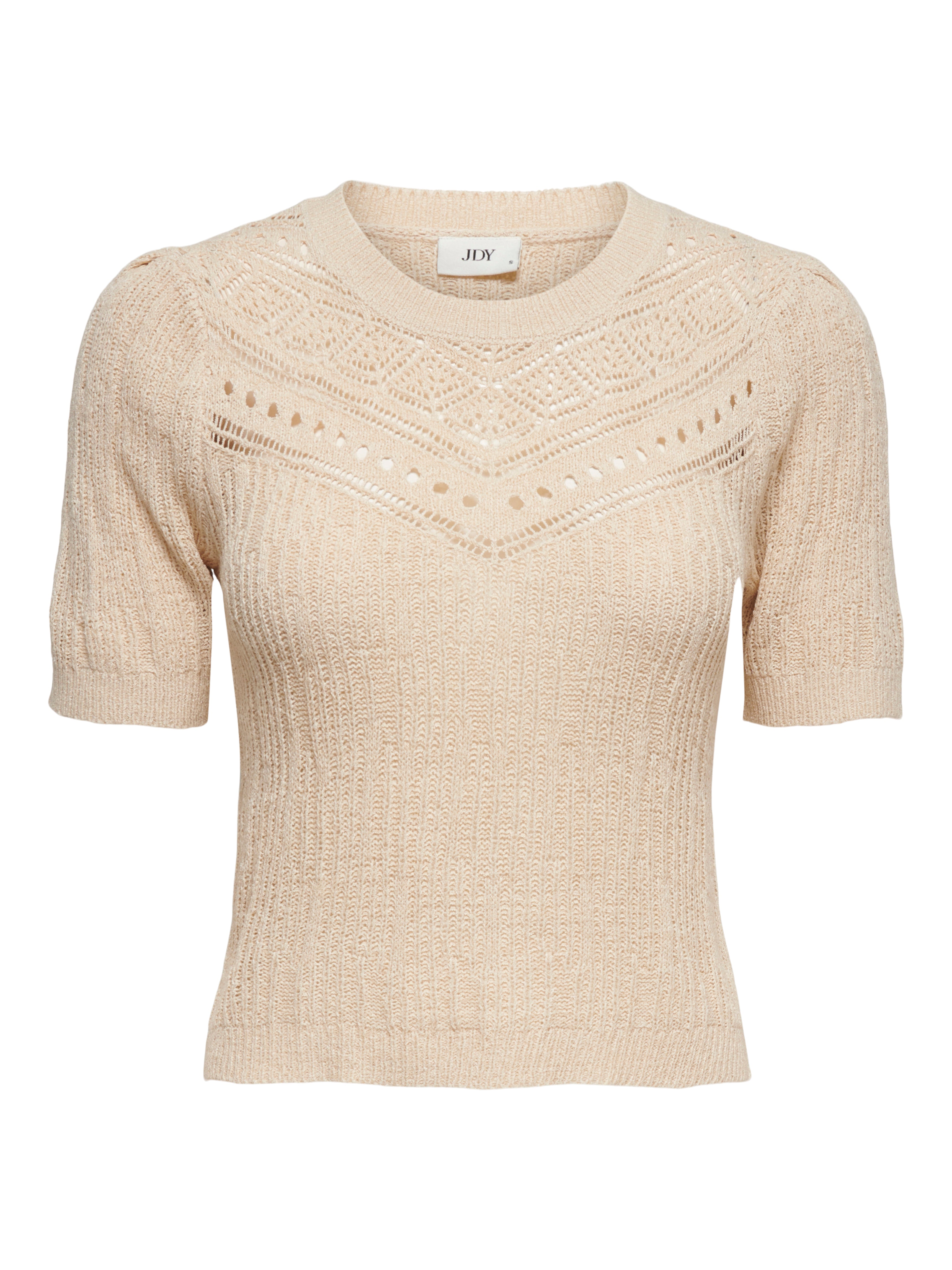 JDYDESHA S/S O-NECK STRUCTURE PULL KNT